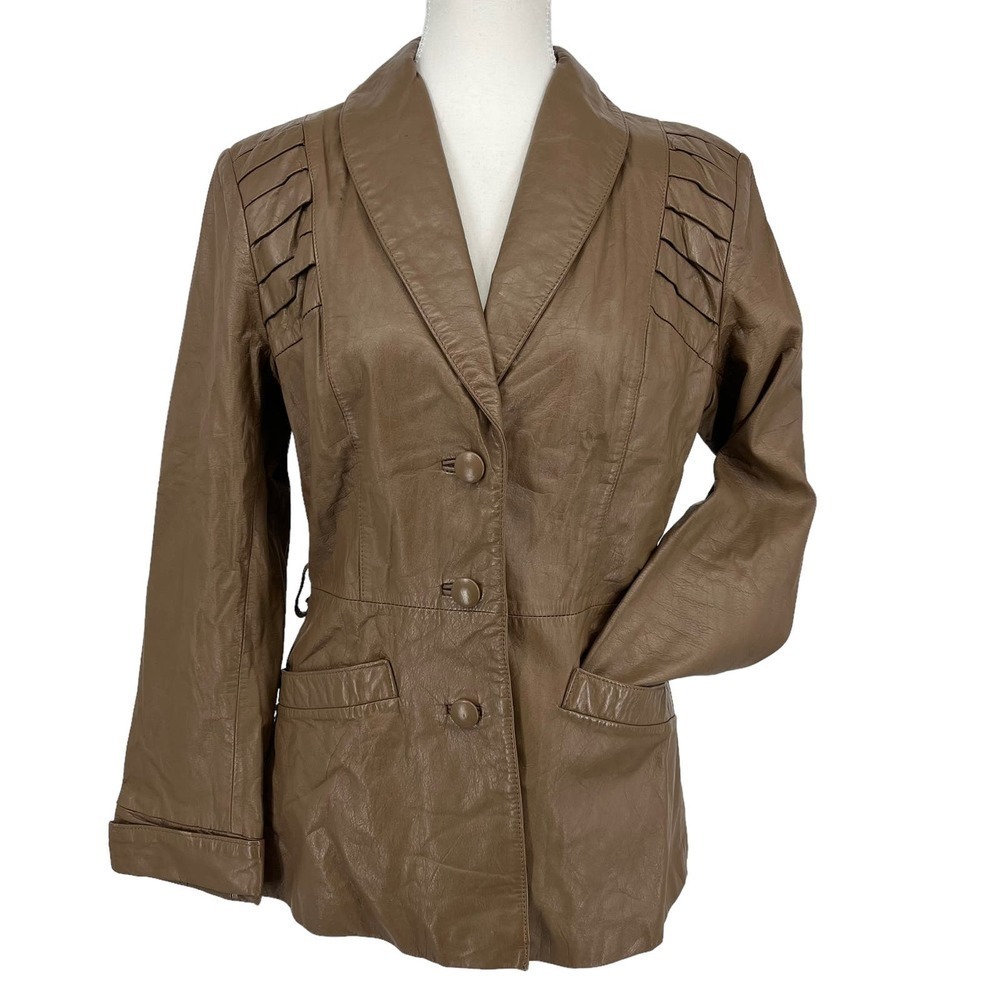 Vintage Avanti Genuine Leather Jacket Brown‎ Ghained Cowhide 10